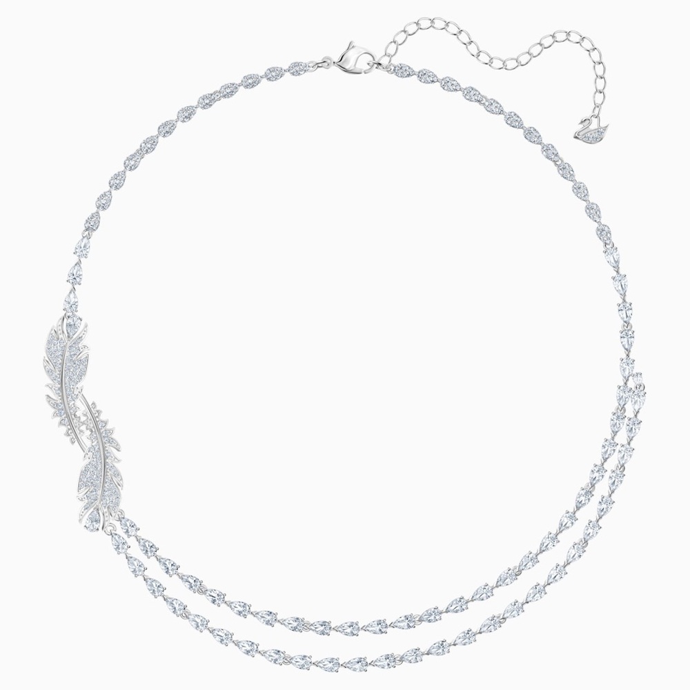 SWAROVSKI NICE NECKLACE, WHITE, RHODIUM PLATED